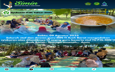 Kebersamaan dan Rasa Syukur Warnai Pelantikan P3K di MIN 11 Aceh Barat