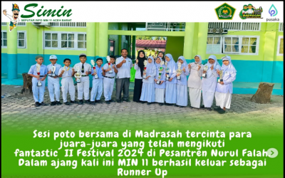 MIN 11 Aceh Barat keluar sebagai Runner Up pada ajang Fantastic II Festival 2024