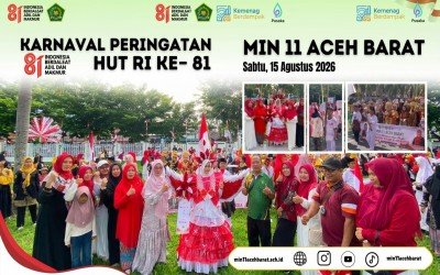 Meriahkan HUT RI ke-81, MIN 11 Aceh Barat Gelar Karnaval Kemerdekaan!