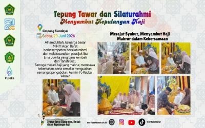 Semangat Kebersamaan, MIN 11 Aceh Barat Gelar Peusijuk Sambut Kepulangan Guru dari Tanah Suci